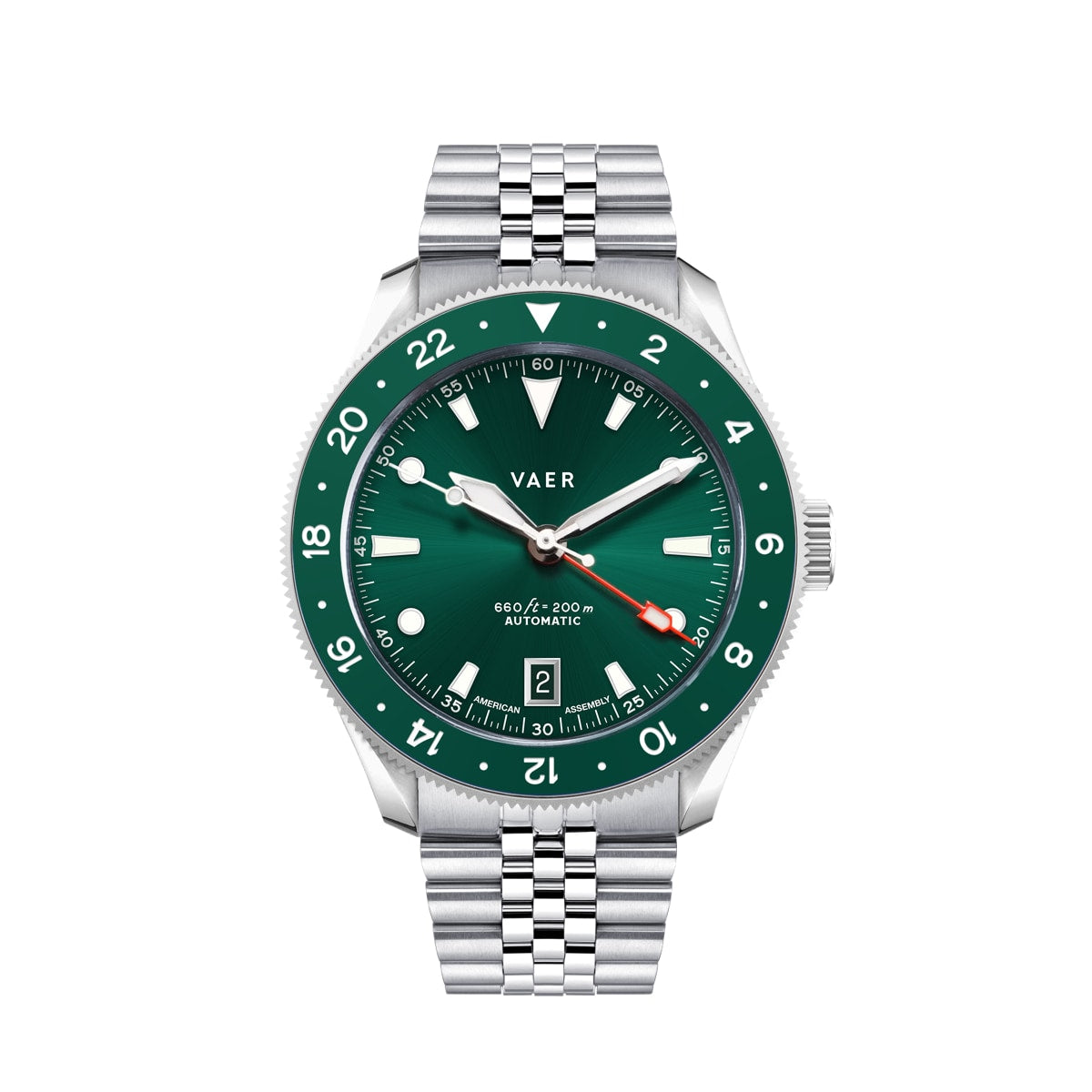 VAER G5 Meridian Green GMT Mens Watch - 39mm USA