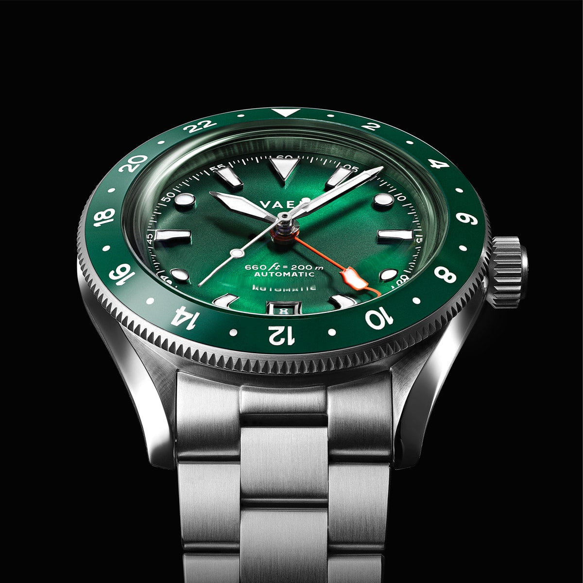 VAER G5 Meridian Green GMT Mens Watch - 39mm USA