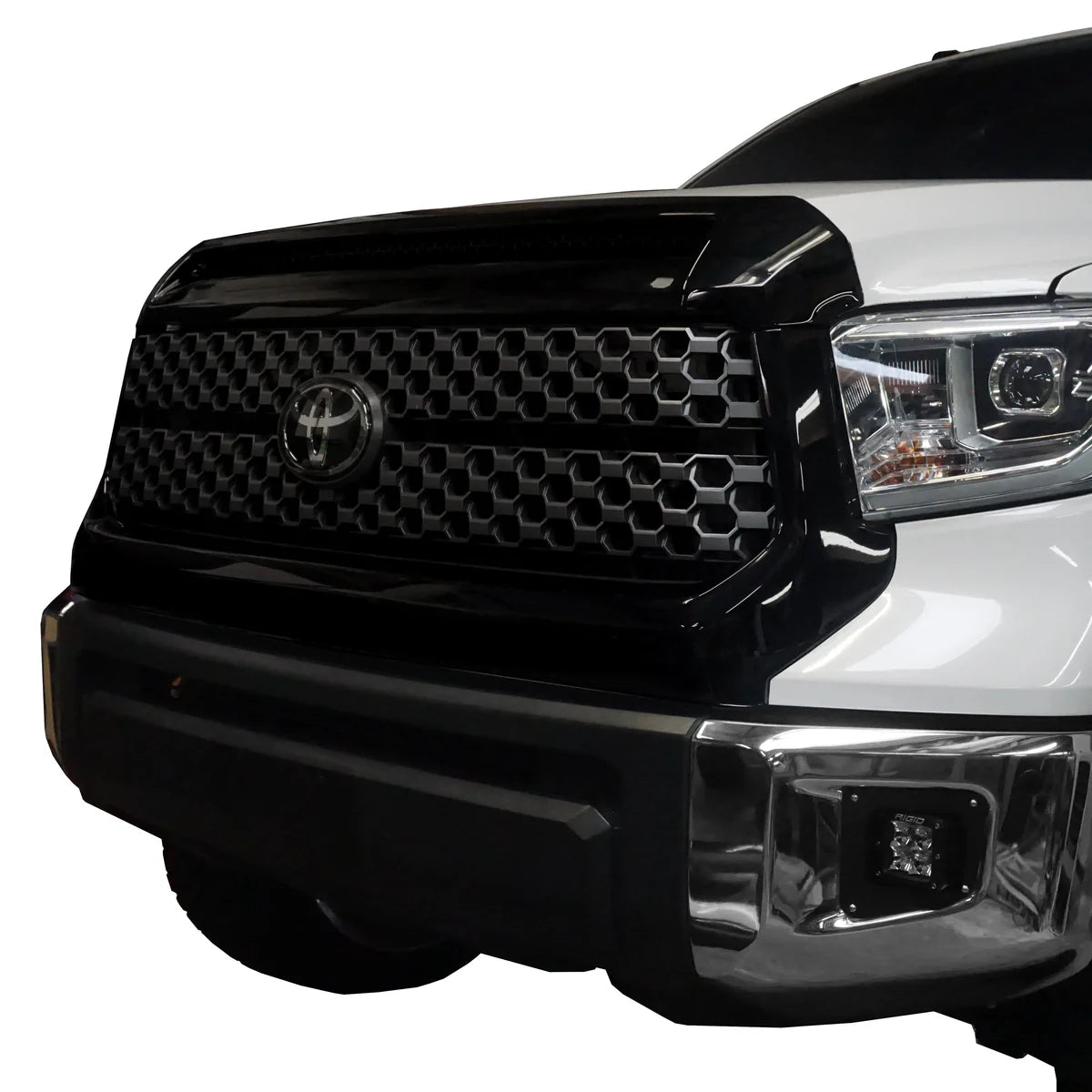 Cali Raised 2014-2021 Toyota Tundra Grille Surround and Hood Bulge Overlay - Chrome Delete Kit