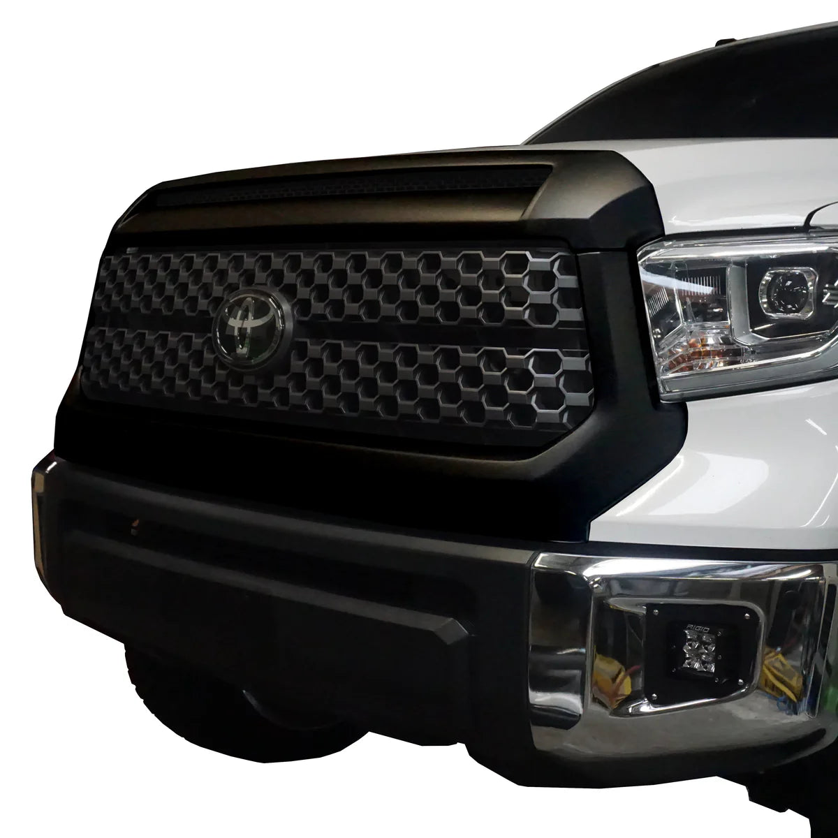 Cali Raised 2014-2021 Toyota Tundra Grille Surround and Hood Bulge Overlay - Chrome Delete Kit