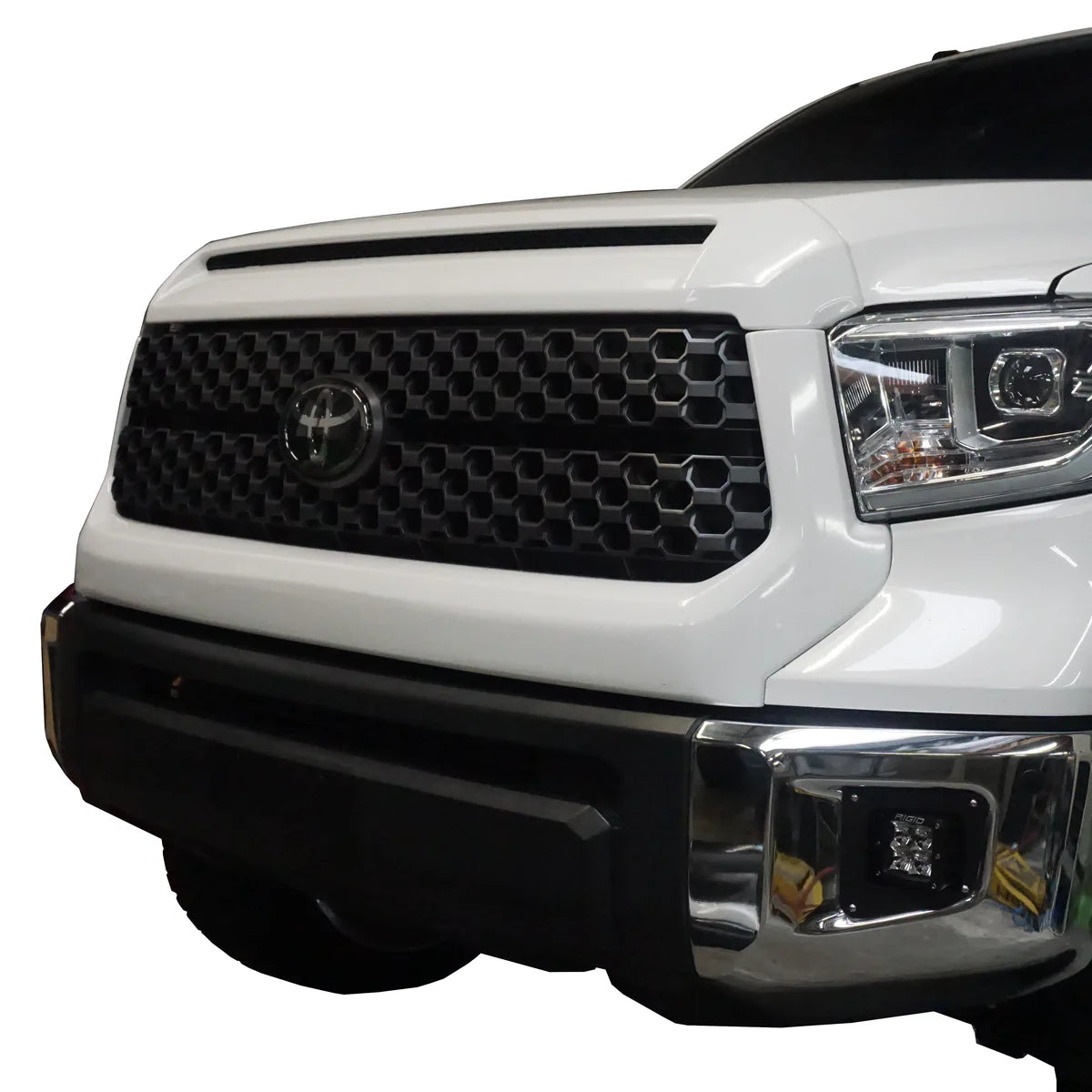 Cali Raised 2014-2021 Toyota Tundra Grille Surround and Hood Bulge Overlay - Chrome Delete Kit