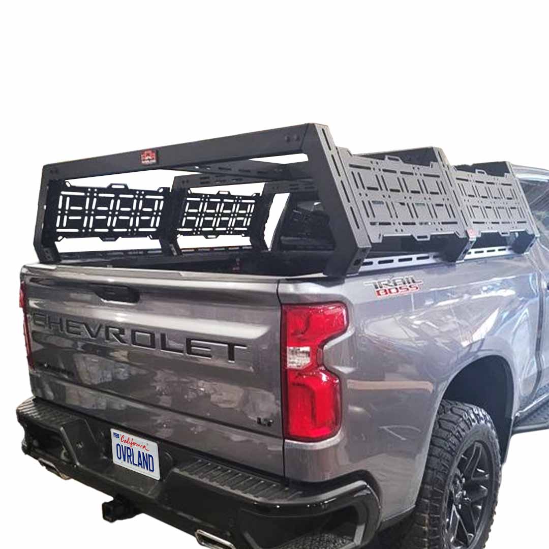 Ruff Rax modular steel bed rack with MOLLE panels for Chevy Silverado / GMC Sierra 1500 5.7 ft bed (2014-2018)