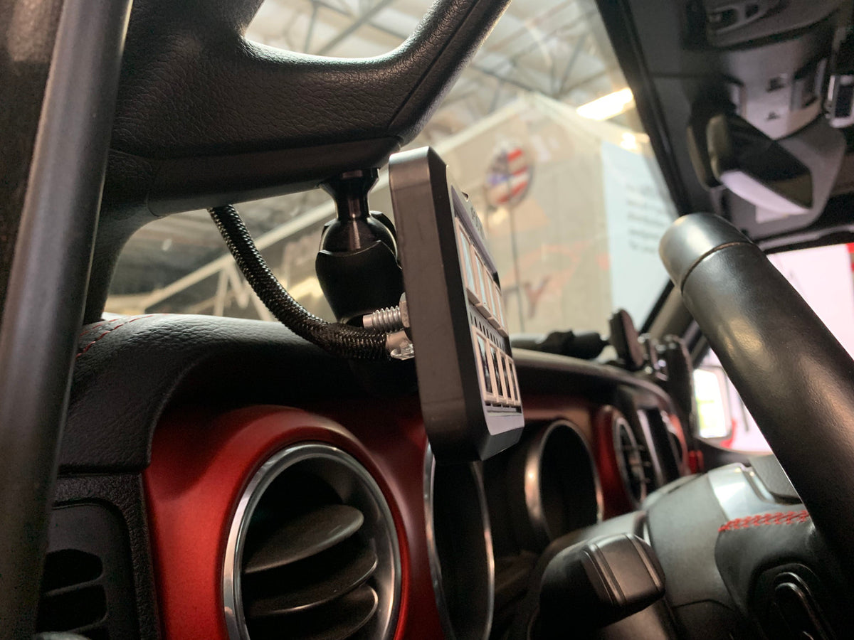 Baja Designs CMM A-pillar 1-inch ball mount for 2018-2023 Jeep Wrangler JL and Gladiator