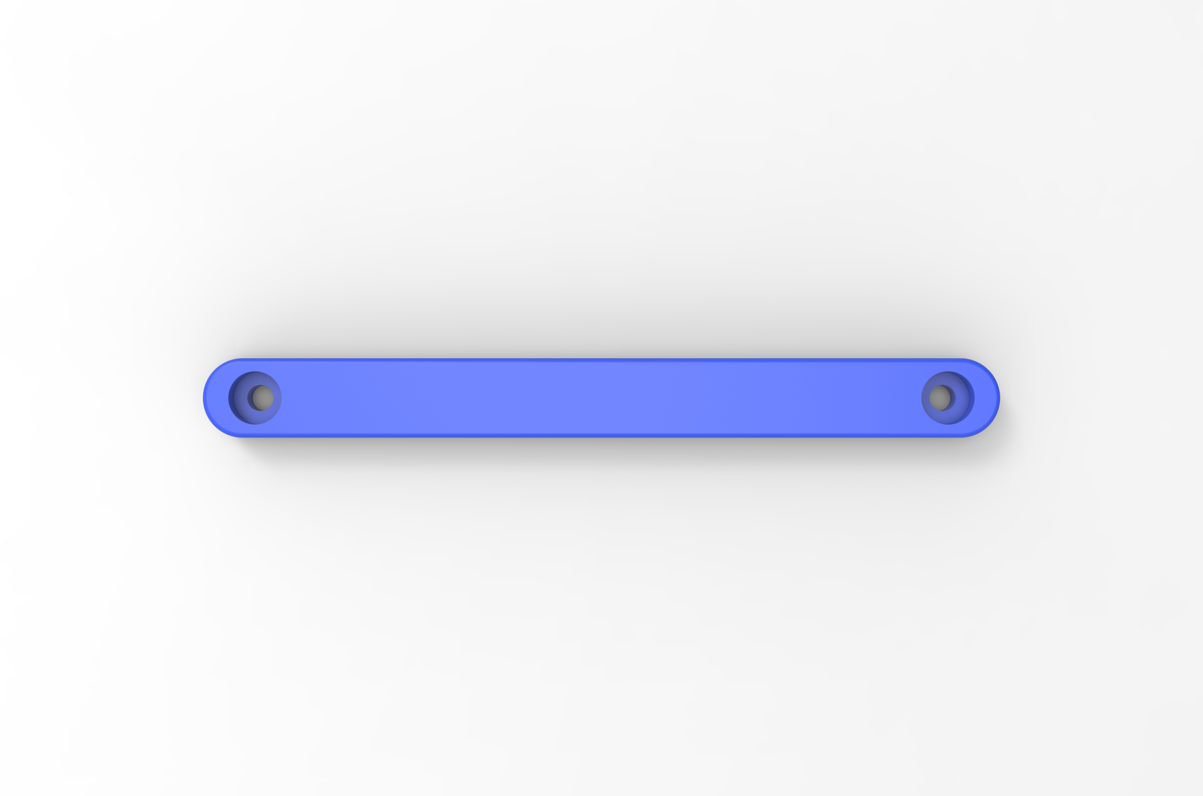 Blue metal mounting bracket with two end holes for off-road vehicle accessories