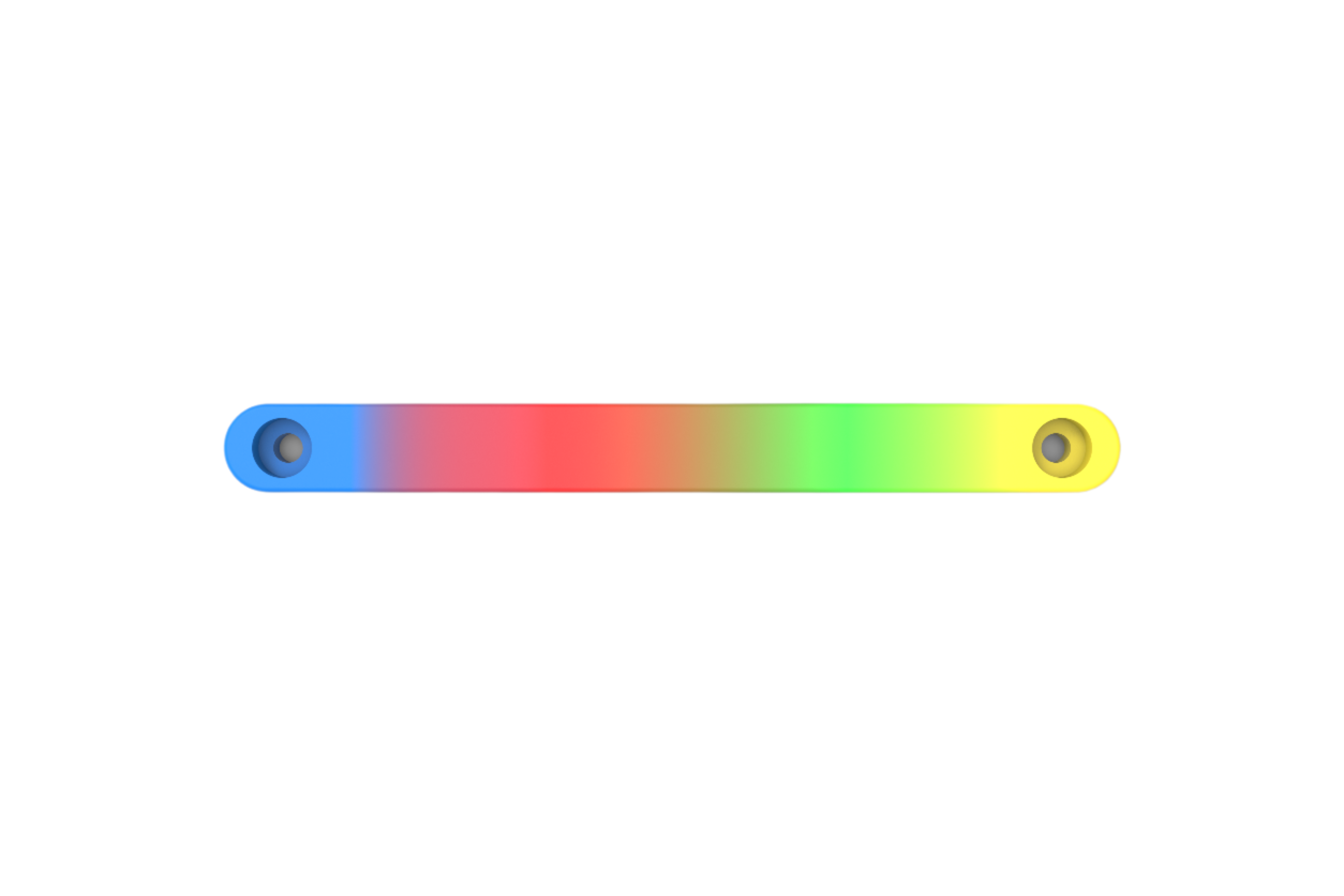Rectangular bar with rounded ends, gradient from blue to yellow, on white background