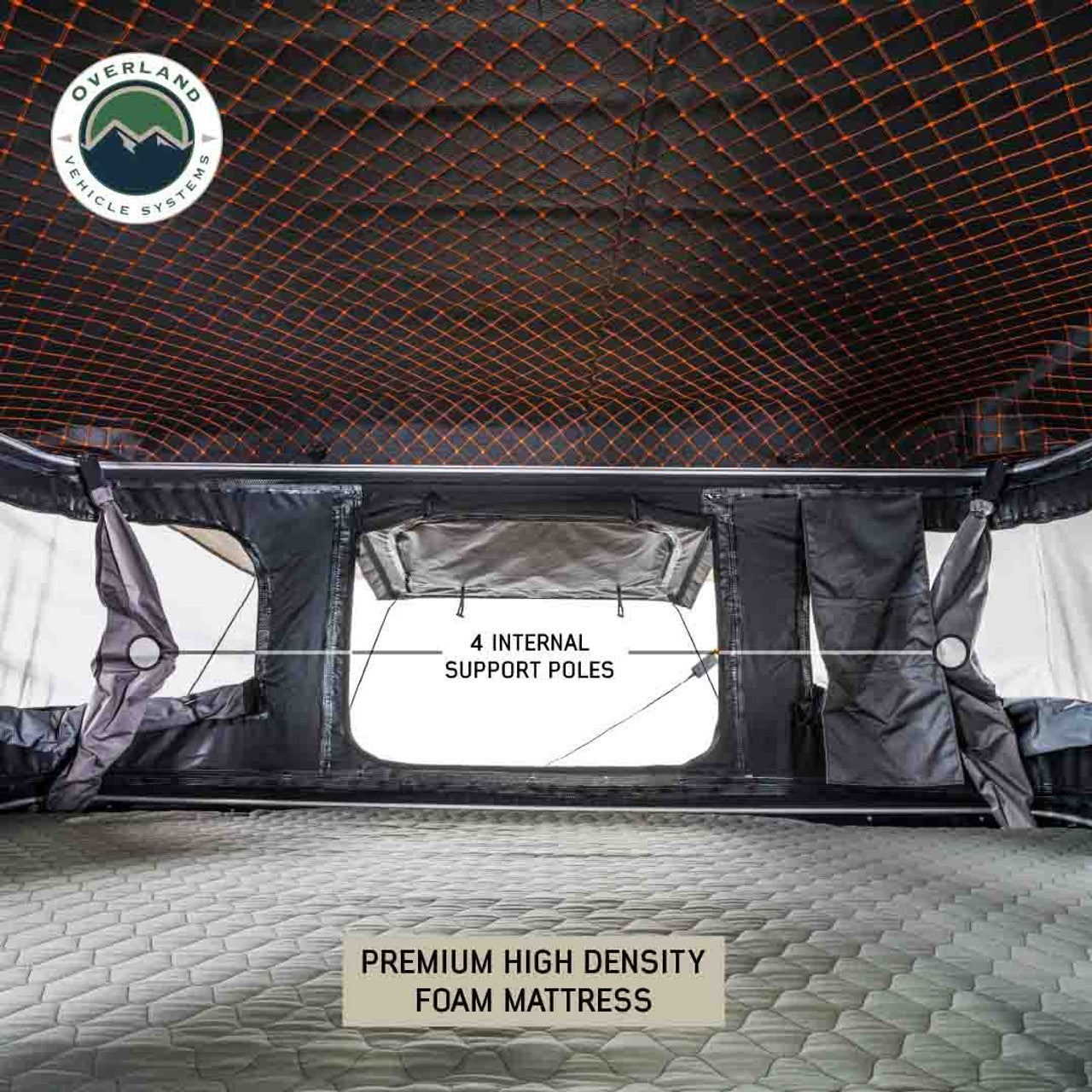HD Bundu Hard Shell Pop Up Roof Top Tent - Grey Body & Green Rainfly