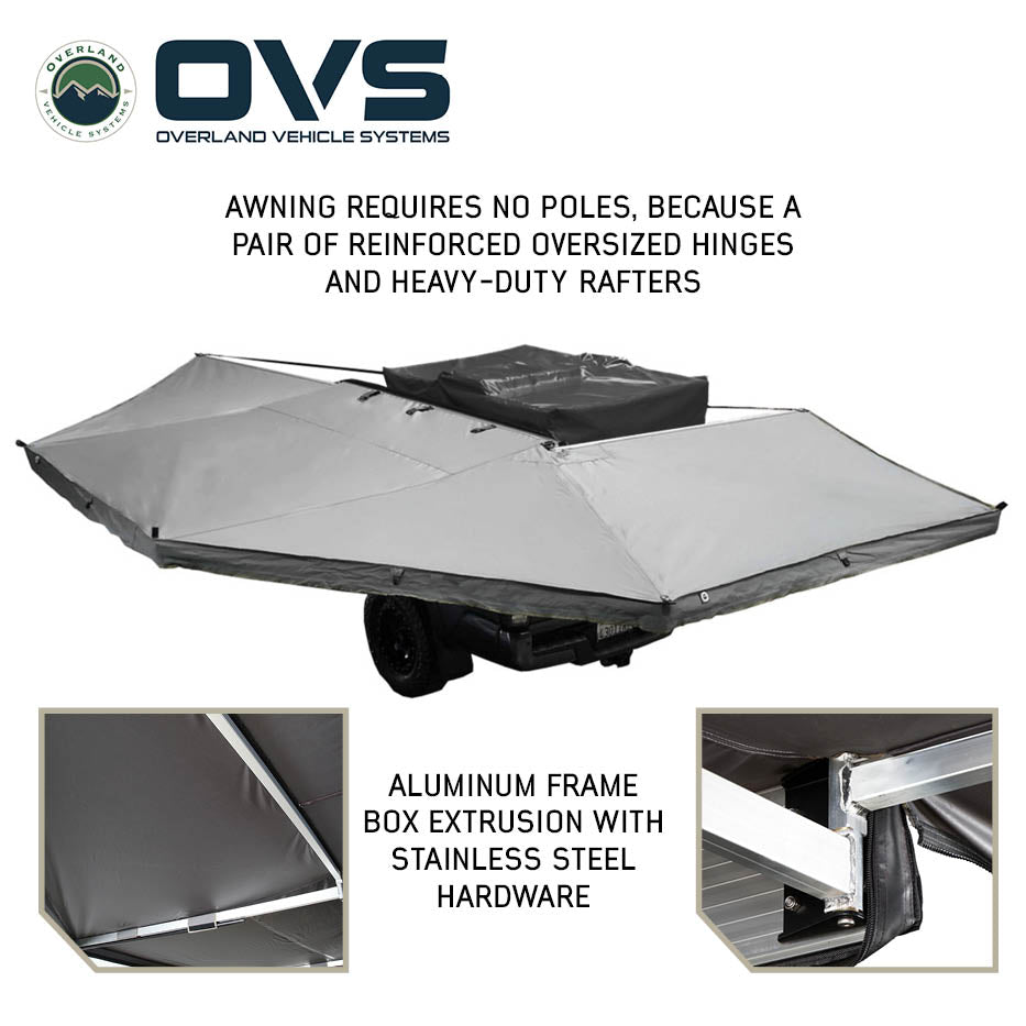 Overland Vehicle Systems HD Nomadic 270 degree awning driver side in dark grey - view 2