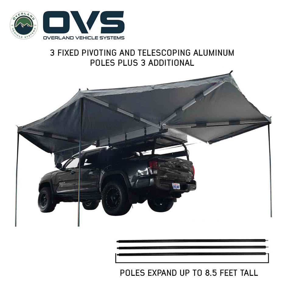 Overland Vehicle Systems HD Nomadic 270 degree awning driver side in dark grey - view 4