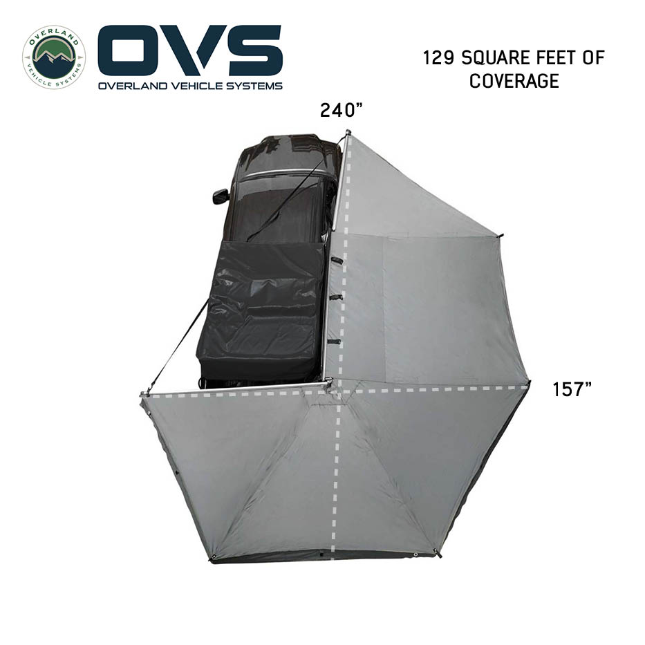 Overland Vehicle Systems HD Nomadic 270 degree awning, passenger side, dark gray - view 5