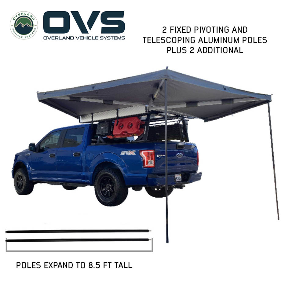 Overland Vehicle Systems HD Nomadic 270 LT awning, driver side, dark gray - view 2