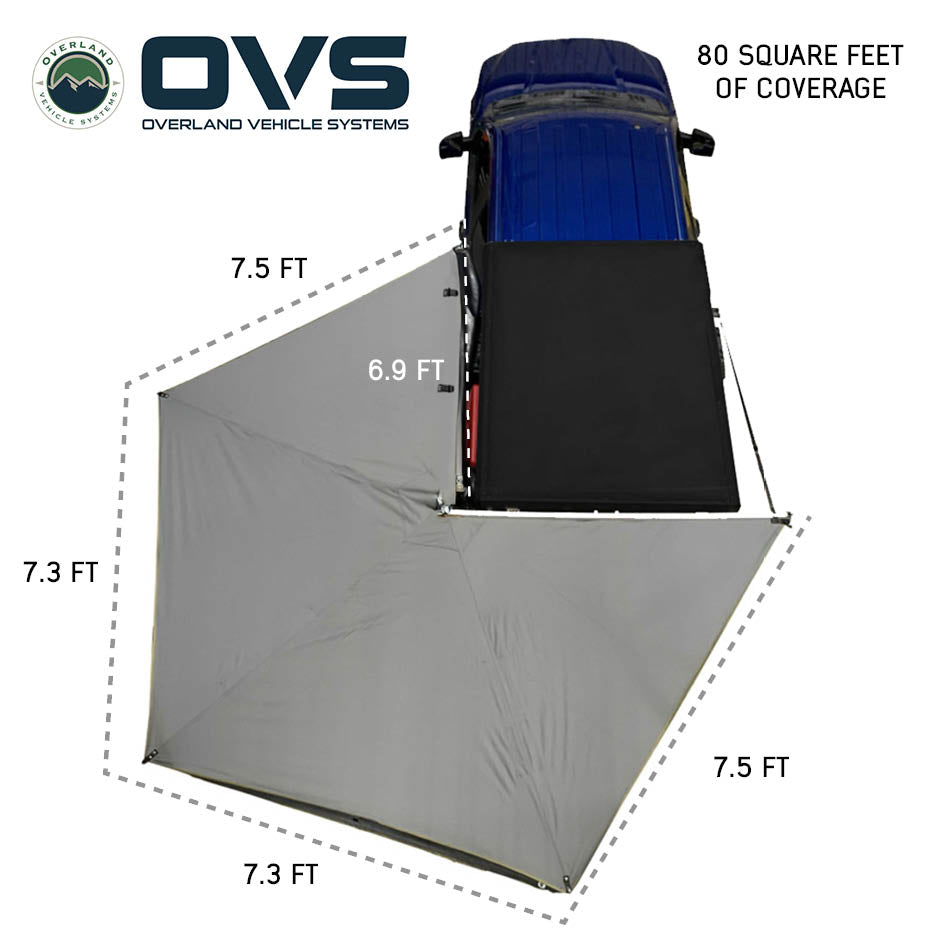 Overland Vehicle Systems HD Nomadic 270 LT awning, driver side, dark gray - view 3