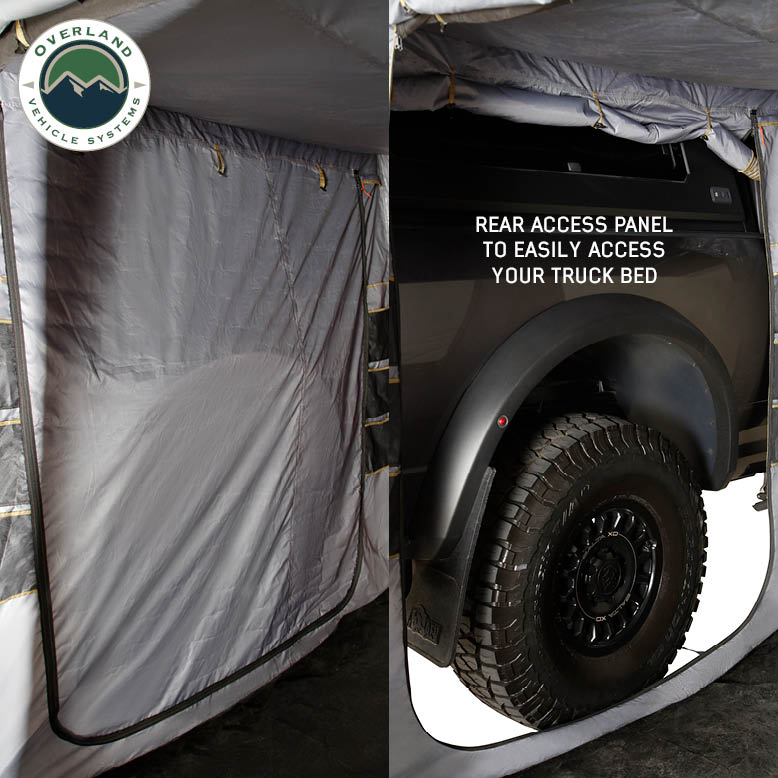 OVS HD Nomadic 270/180 degree awning annex room enclosure, grey body, green trim - view 5