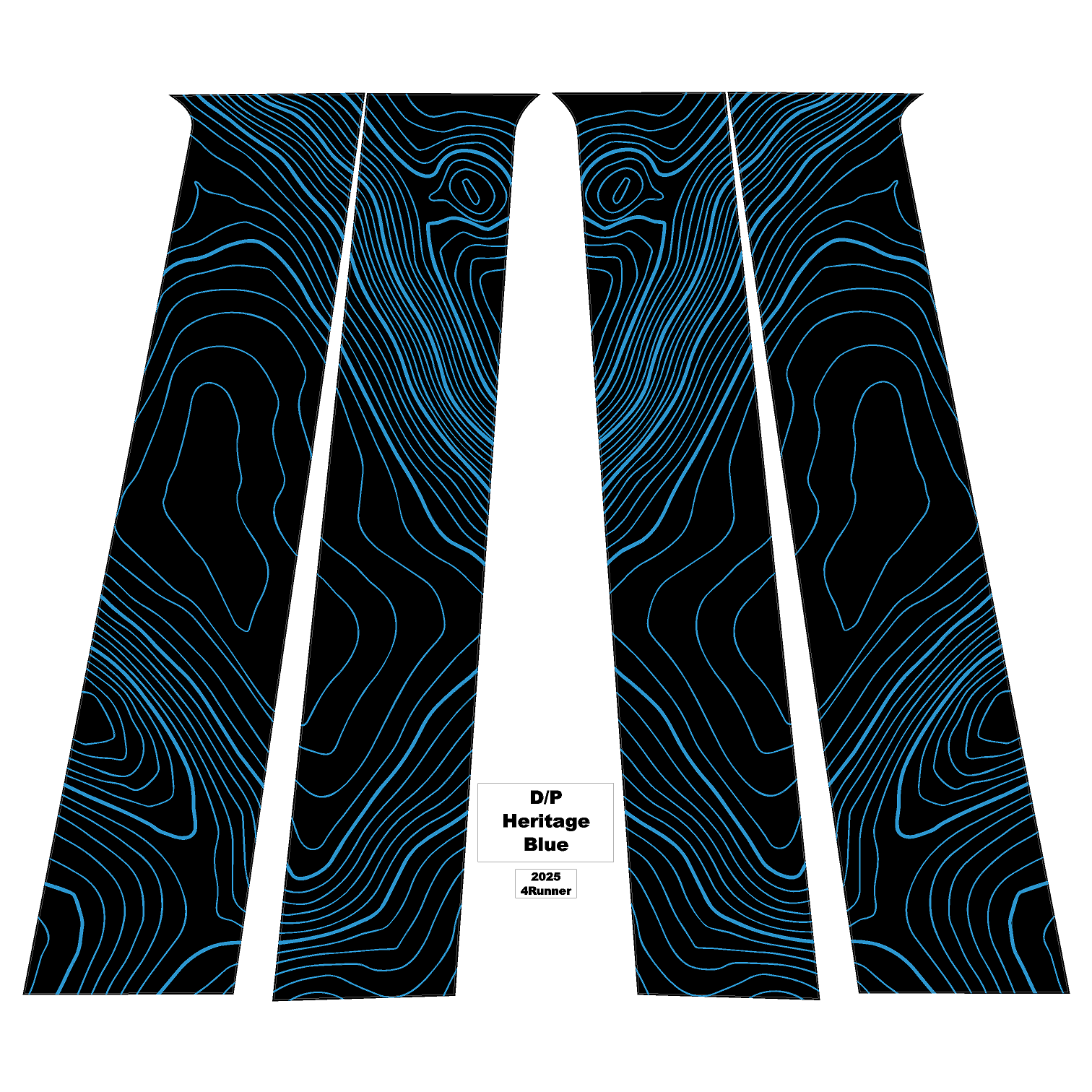 Topographic B Pillar Overlays - 2024+ Tacoma Double Cab / 2025+ 4Runner