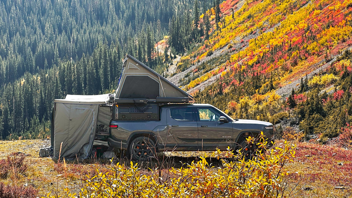 Dirtbox Overland canopy camper and truck topper for Rivian R1T