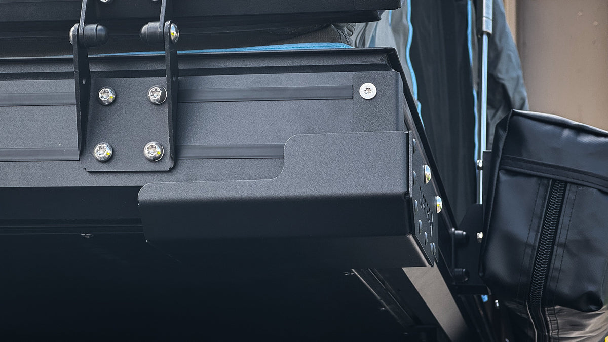 Dirtbox Overland Canopy Camper Rain Gutter in black