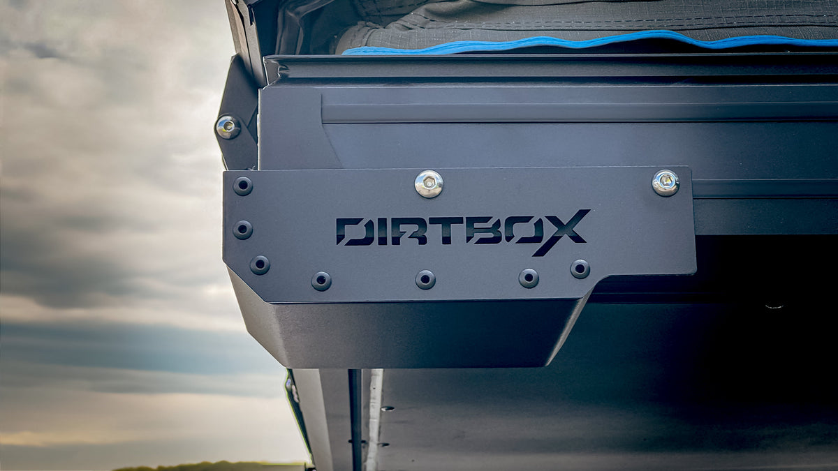 Dirtbox Overland Canopy Camper Rain Gutter in black