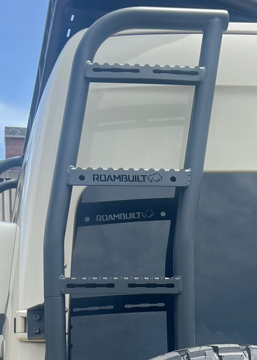 ROAMBUILT Mercedes Sprinter Driver Side Tire Carrier - Ladder Add-on