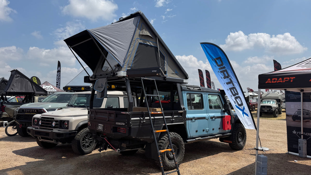 Dirtbox Overland adjustable roof top tent ladder, universal fit
