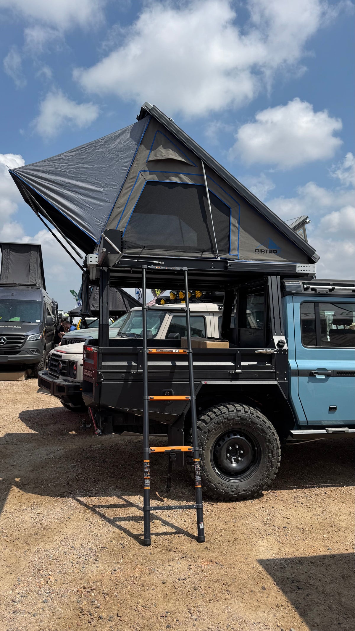 Dirtbox Overland adjustable roof top tent ladder, universal fit