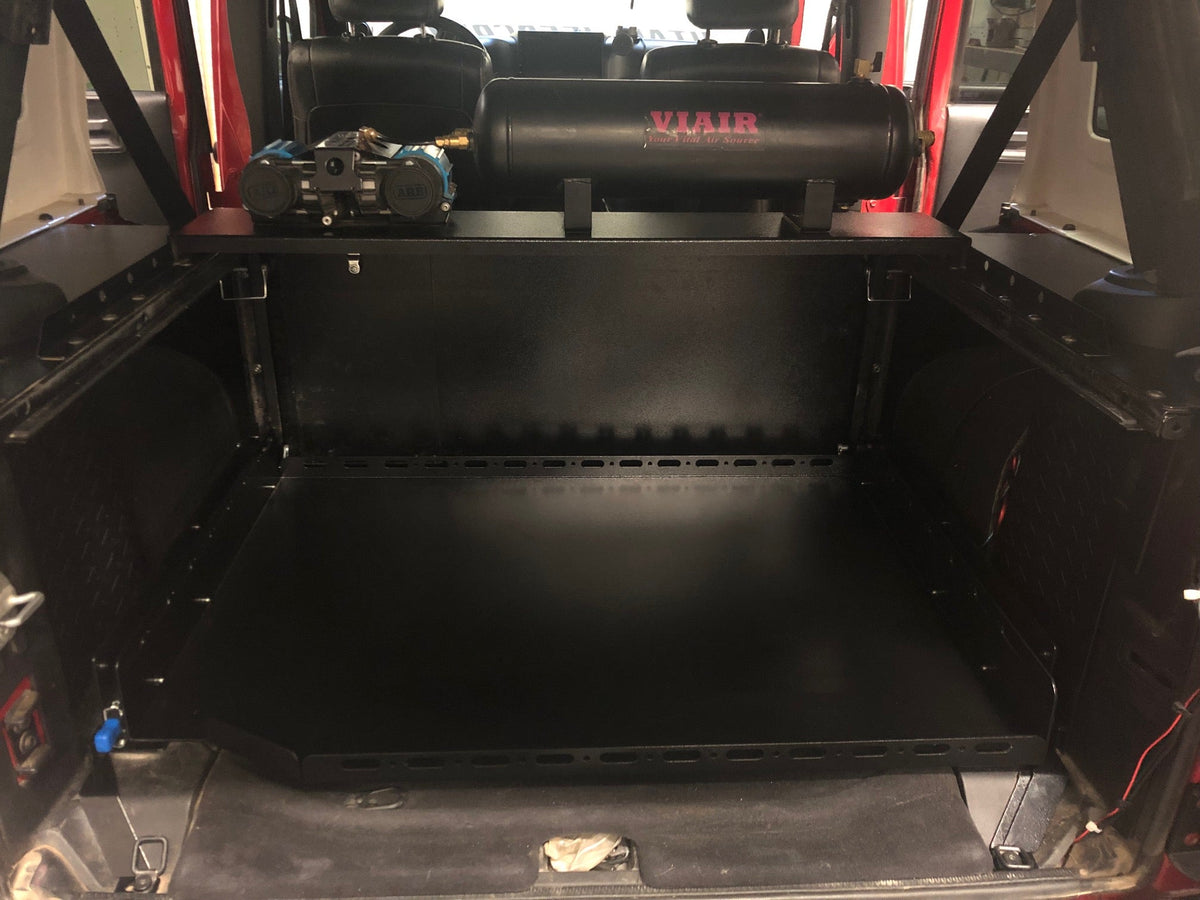 Diabolical Inc Slide Floor for Jeep Wrangler JKU, retracted