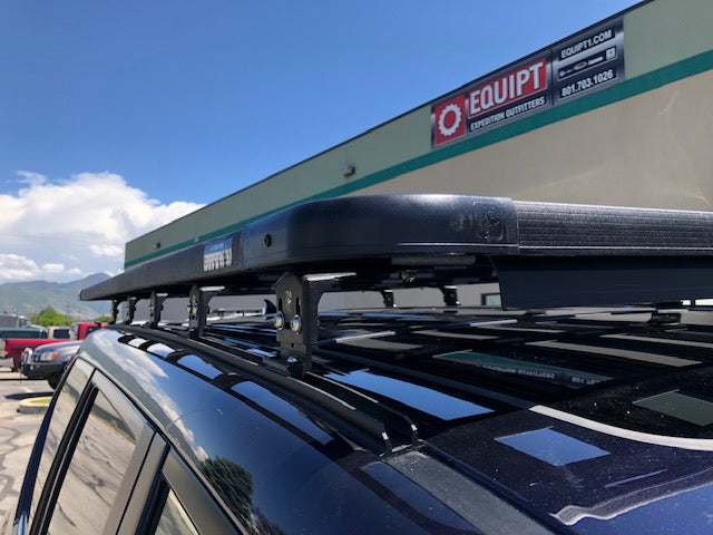 Heavy-duty roof rack installed on a vehicle for overlanding and expedition gear transport