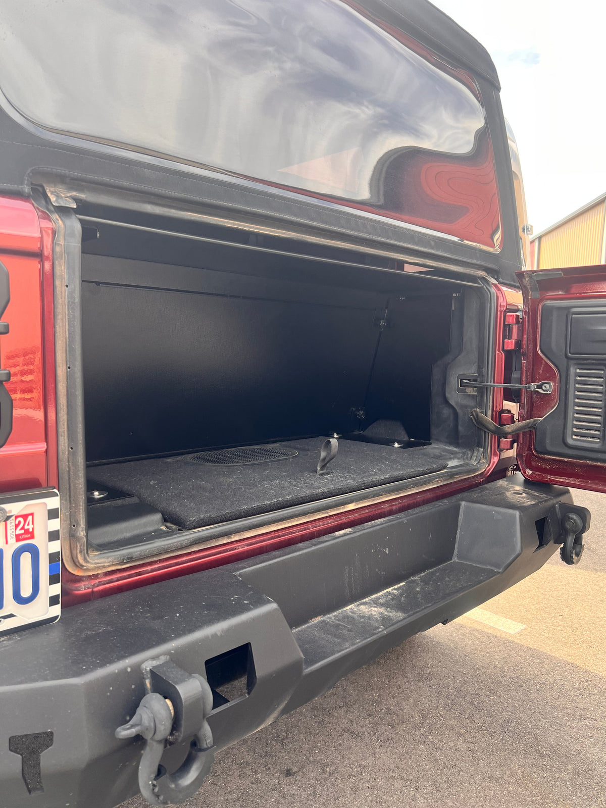 Diabolical Inc Locker security enclosure for Jeep Wrangler JL 2-door behind the rear seat