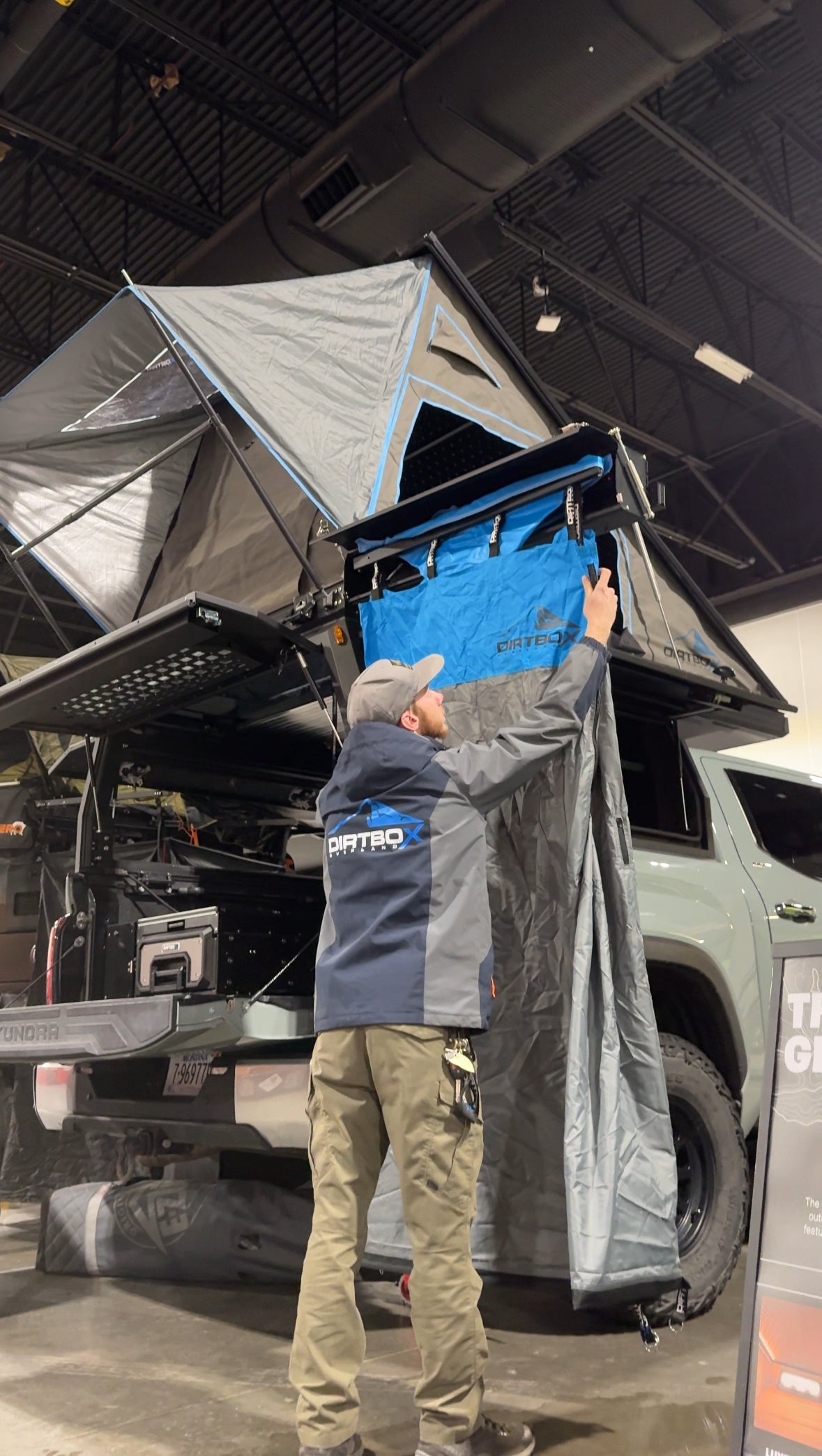 Dirtbox hard shell overland shower awning with changing room, universal fit