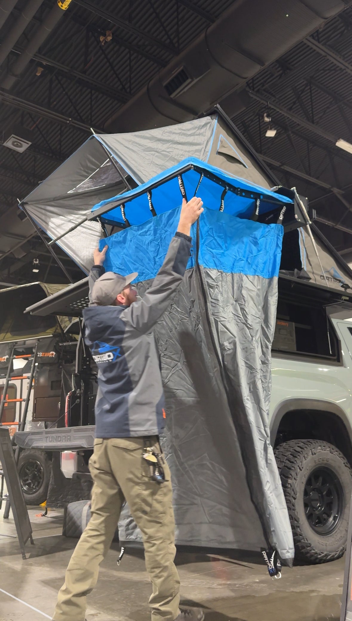 Dirtbox hard shell overland shower awning with changing room, universal fit
