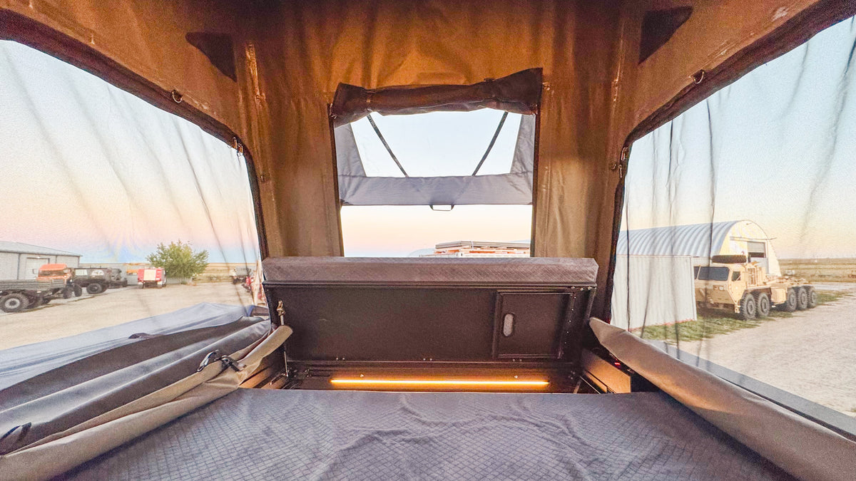 Dirtbox Overland canopy camper for INEOS Quartermaster