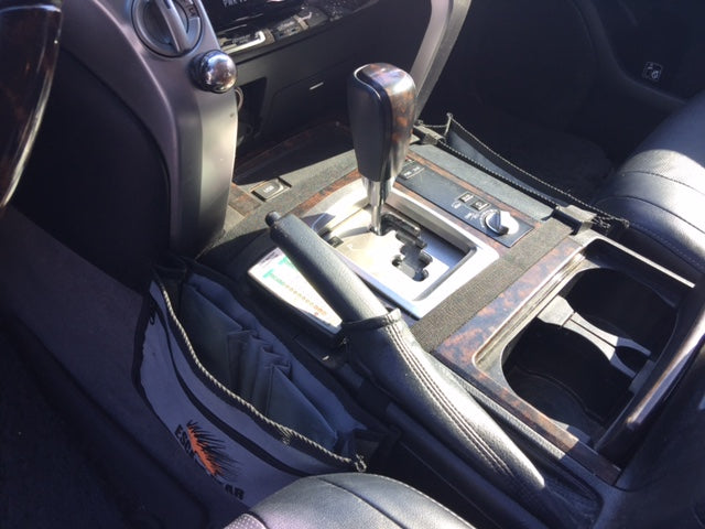 Toyota 4Runner center console organizer with gear storage, cup holders, and gear shift