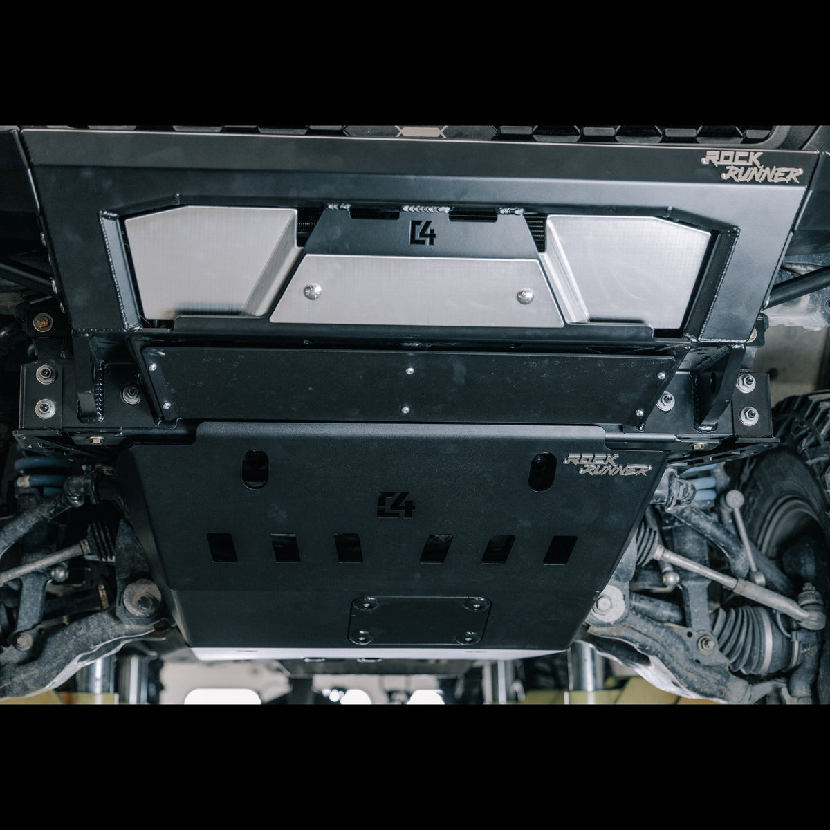 C4 Fabrication Tacoma Rock Runner Front Skid Plate w/ Cross Member Delete / 3rd Gen / 2016-2023