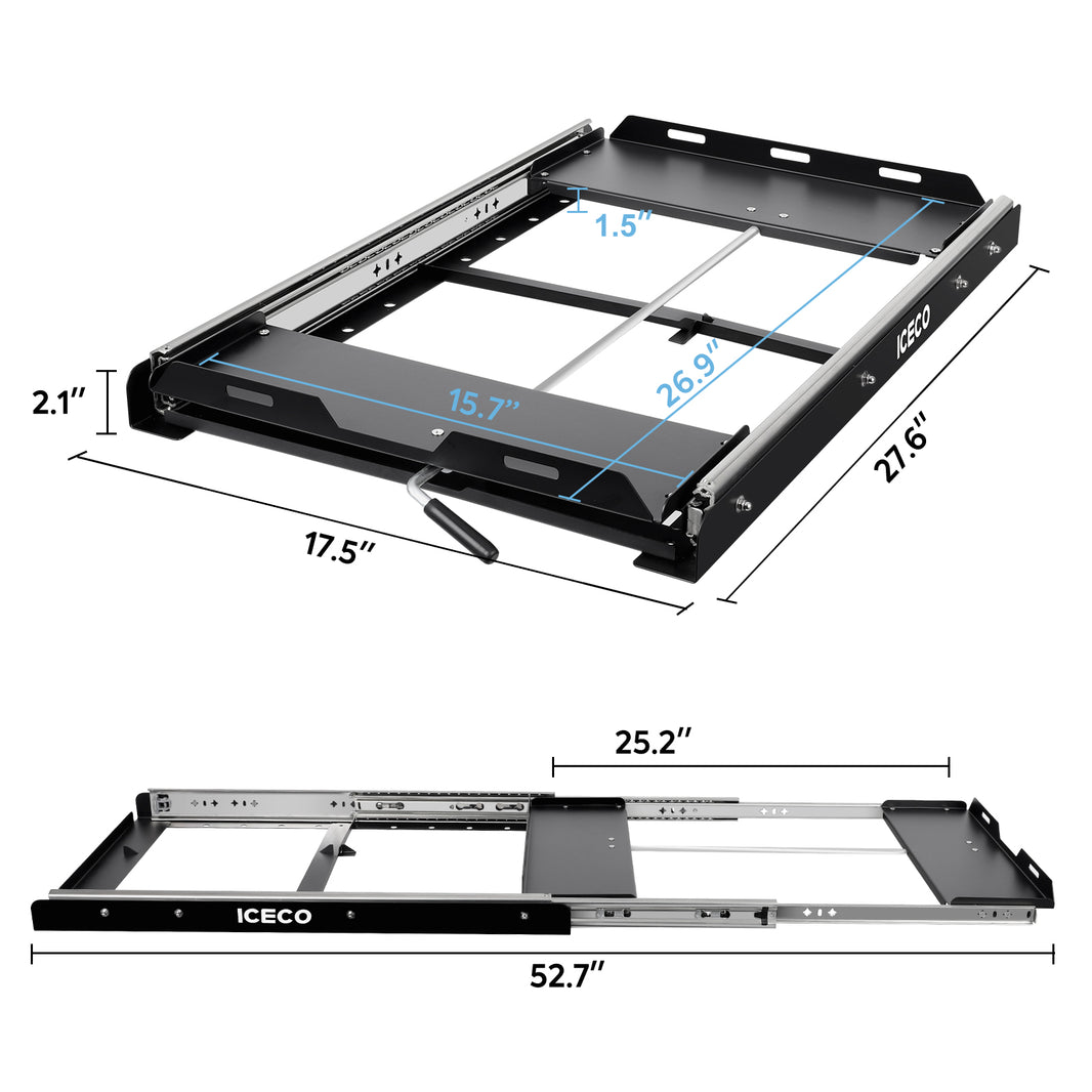 ICECO slide with fridge mounted