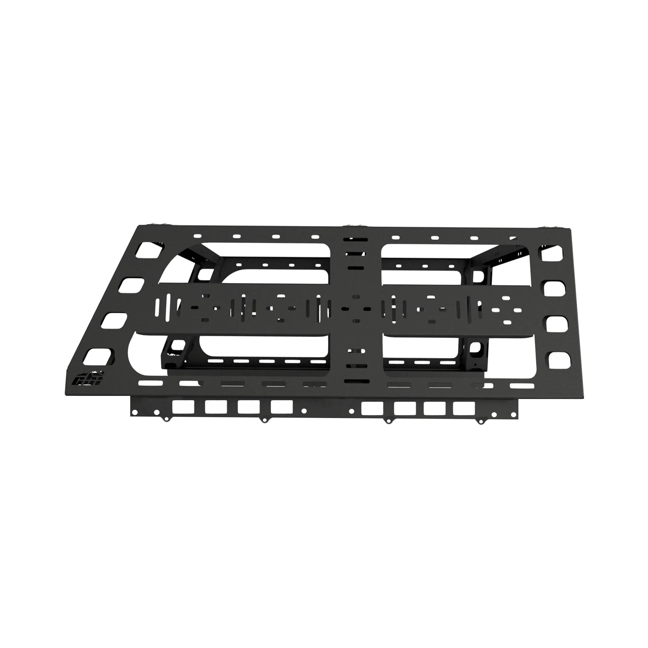 Jeep Gladiator off-road bed rack, heavy-duty black steel, overlanding gear accessory
