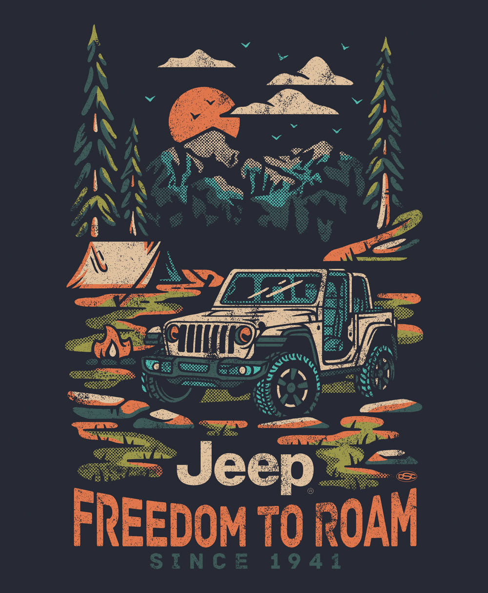 Camiseta Jeep® Freedom To Roam para hombre, azul marino
