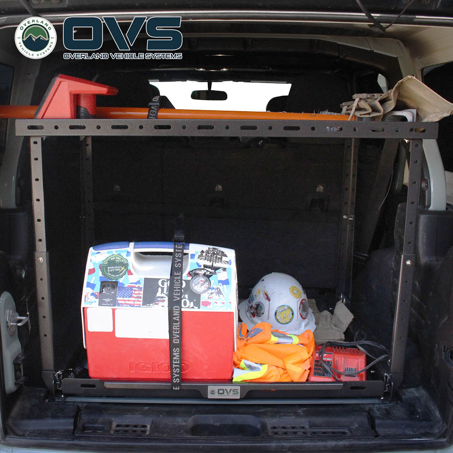 Overland Vehicle Systems cargo storage rack with sliding extension for Jeep Wrangler JL - view 2