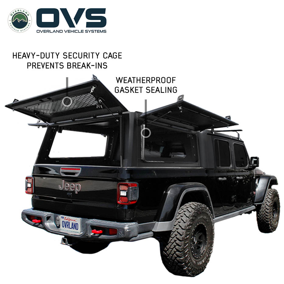 Overland Vehicle Systems Expedition PRO truck cap for 2020-2027 Jeep Gladiator - view 3