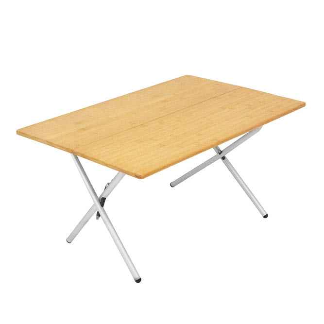 OVS Kick It bi-fold camp table with wood base and storage bag