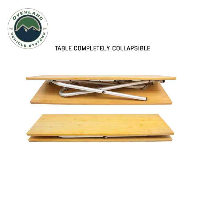 OVS Kick It bi-fold camp table with wood base and storage bag - view 2