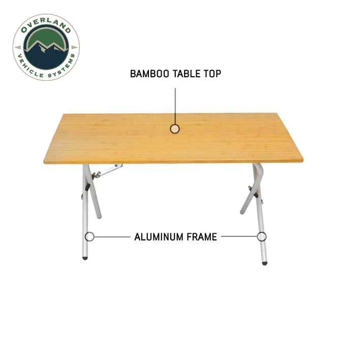 OVS Kick It bi-fold camp table with wood base and storage bag - view 3