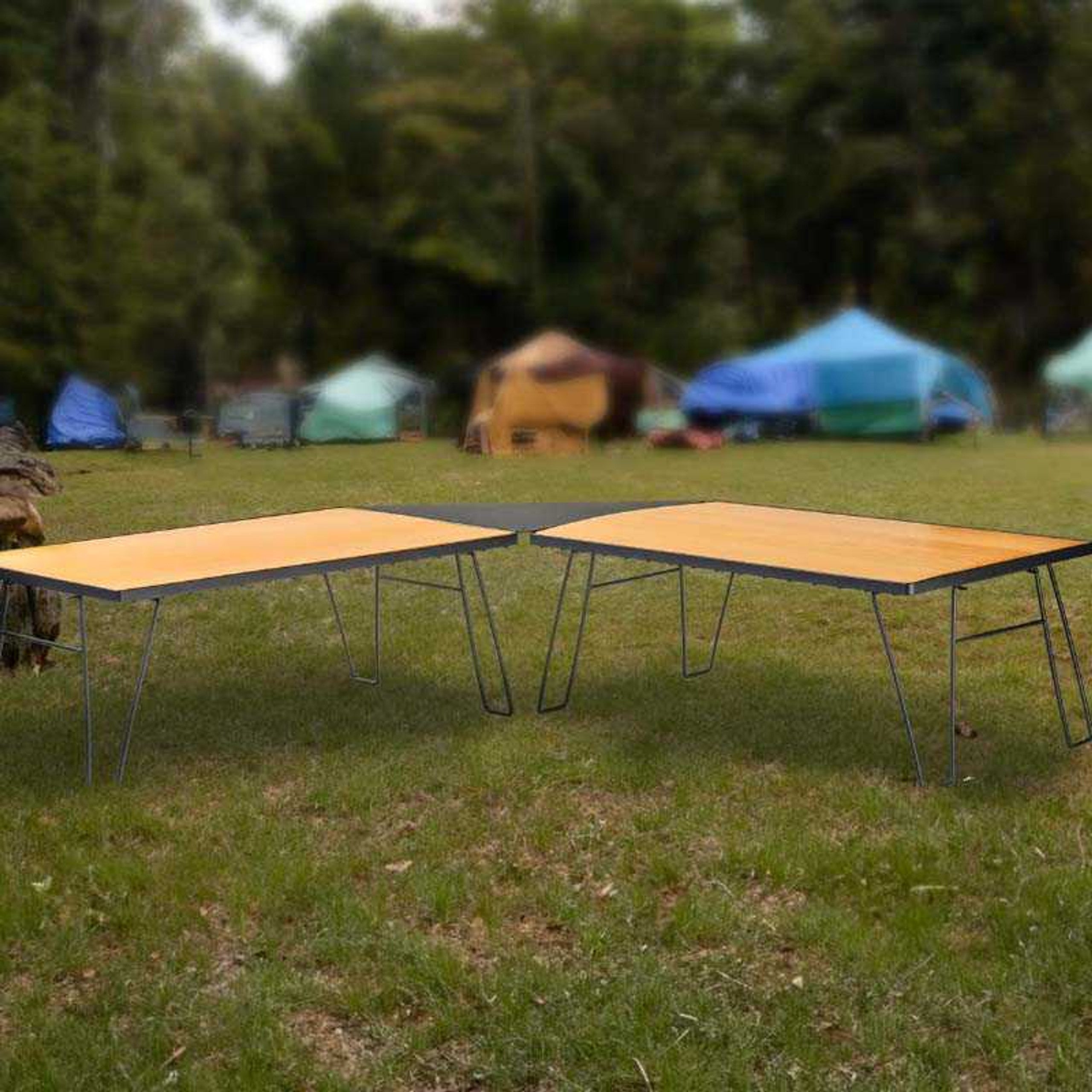 Kick It Collapsible Camp Table - Wood Base & Storage Bag