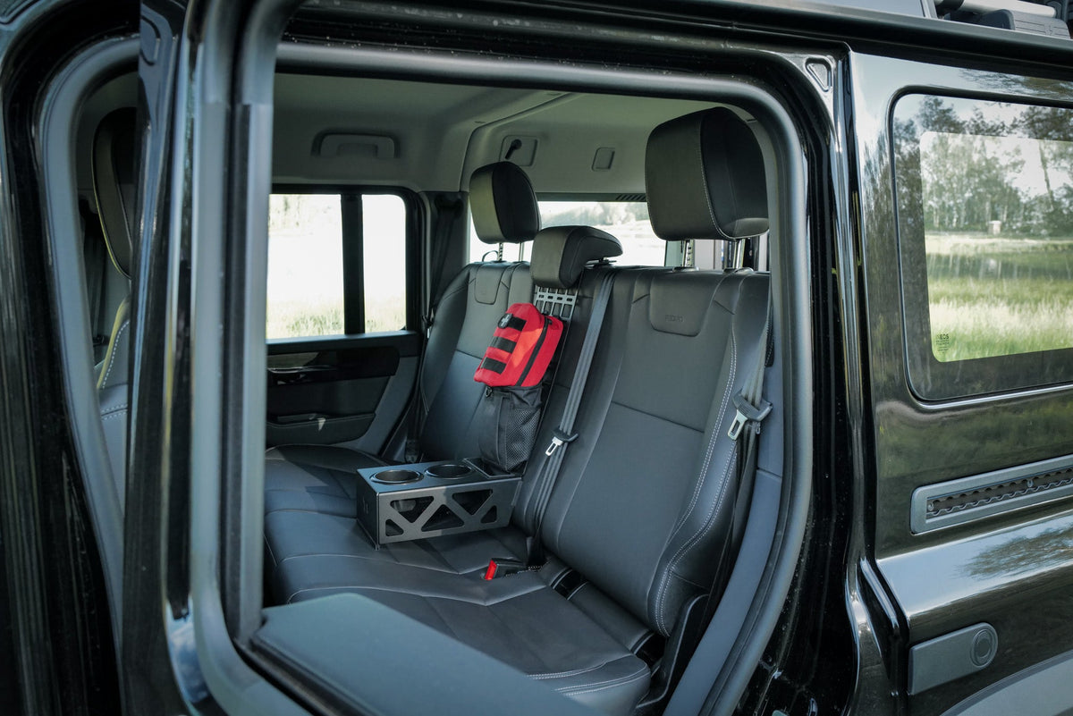 Canyon Adventure Vans rear seat cup holder and MOLLE panel for INEOS Grenadier