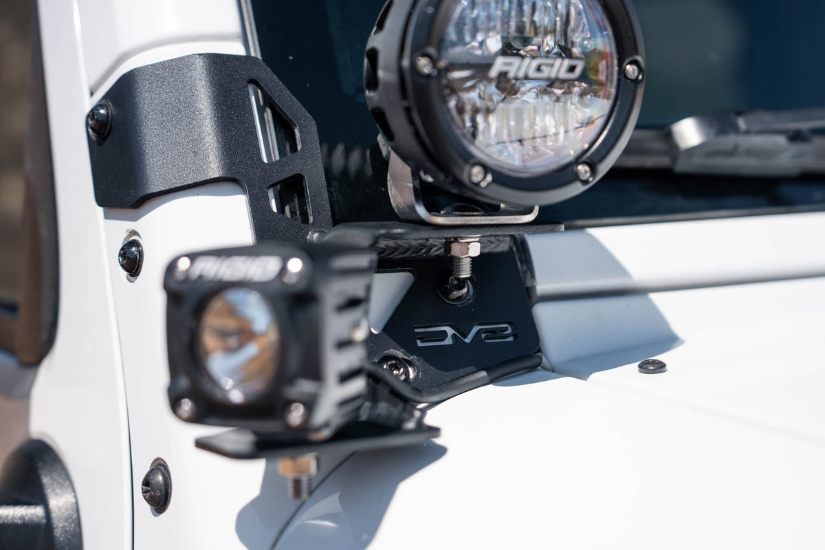 DV8 Offroad dual pod light mounts for 2007-2018 Jeep Wrangler JK