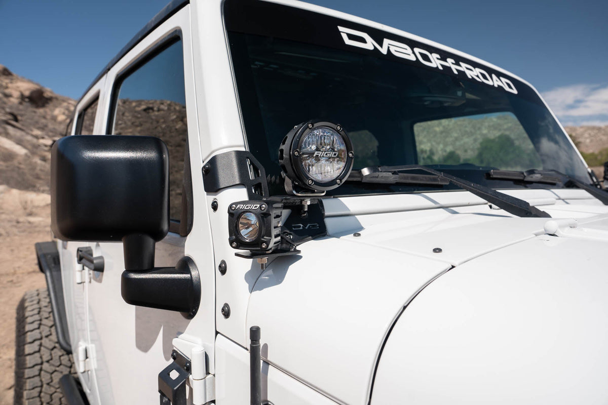 DV8 Offroad dual pod light mounts for 2007-2018 Jeep Wrangler JK