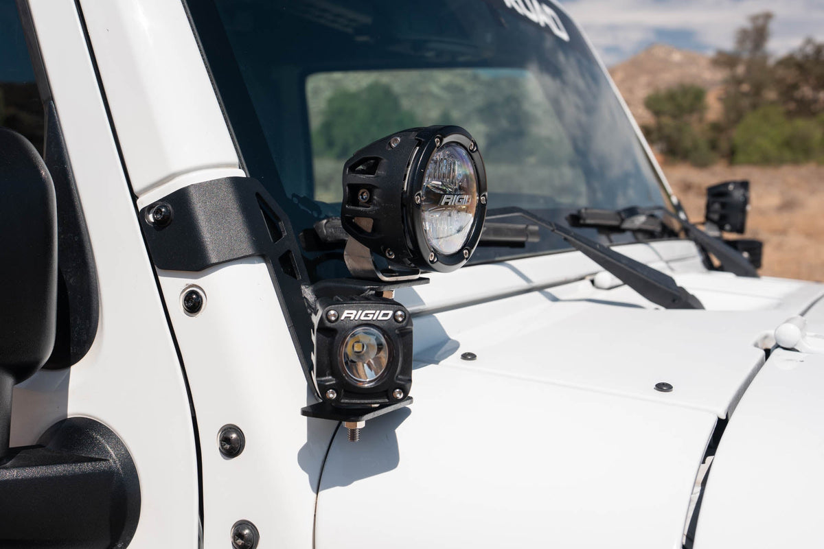 DV8 Offroad dual pod light mounts for 2007-2018 Jeep Wrangler JK