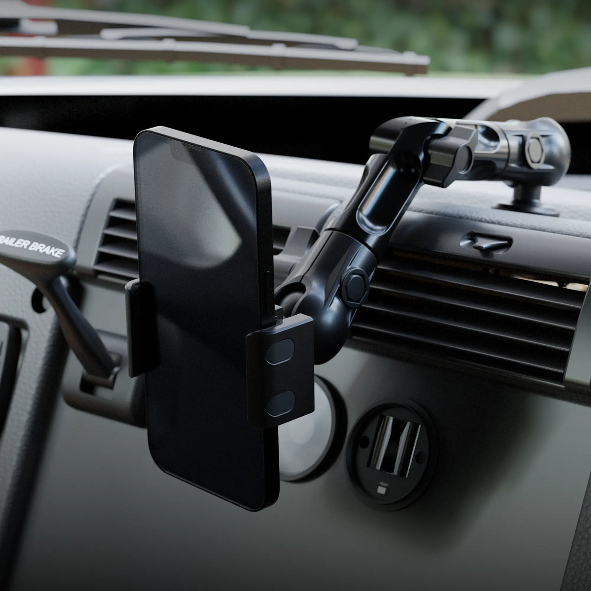 Tackform heavy duty commercial drill base mount with metal phone holder, universal fit