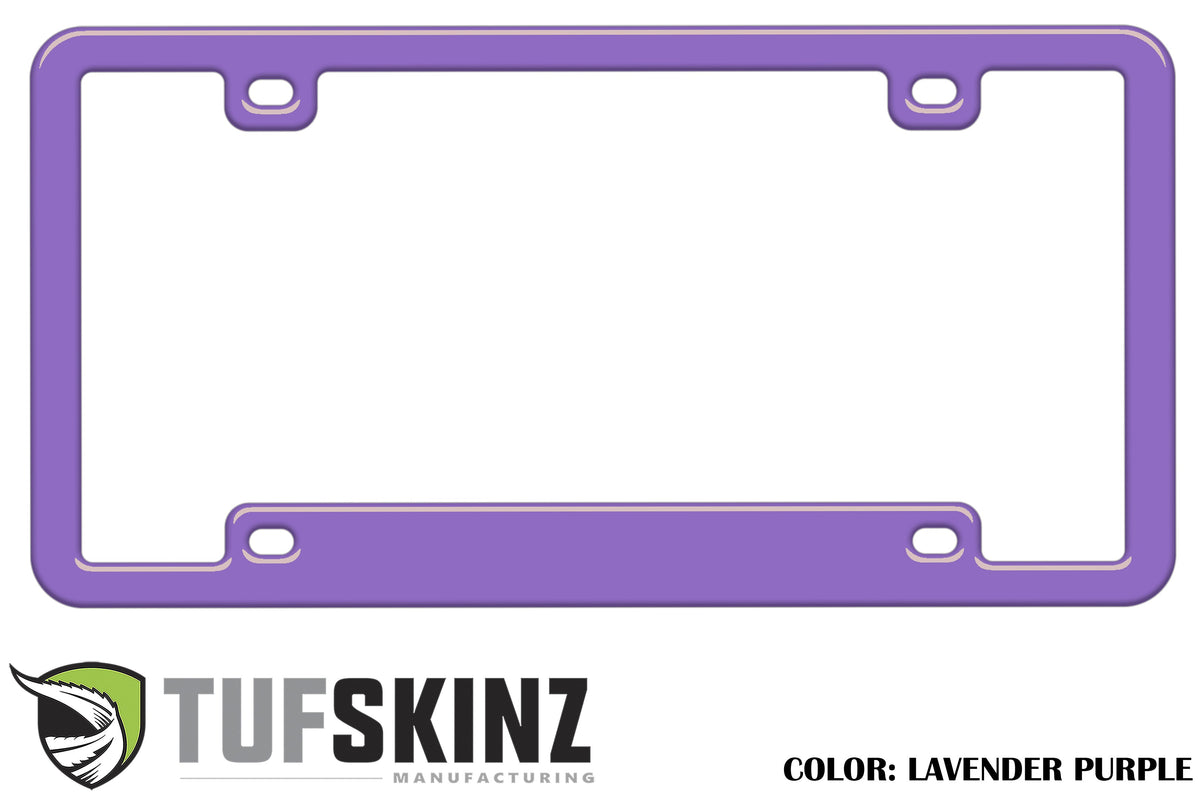Tufskinz license plate frame with custom text, universal fit