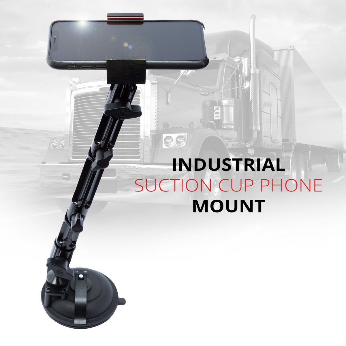 Tackform suction cup phone mount 10.5" arm for universal fit