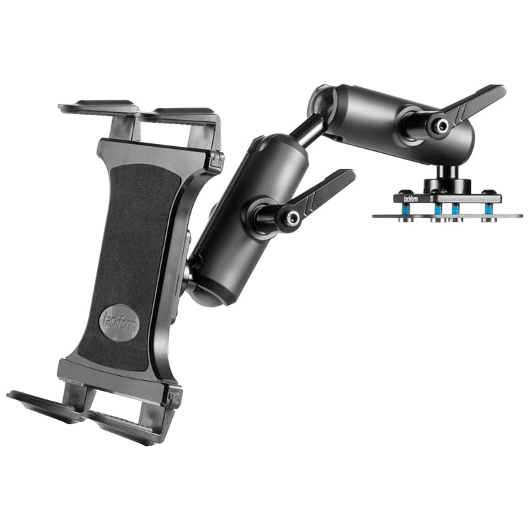Tackform AMPS drill base tablet mount with 10.5 inch arm, universal fit