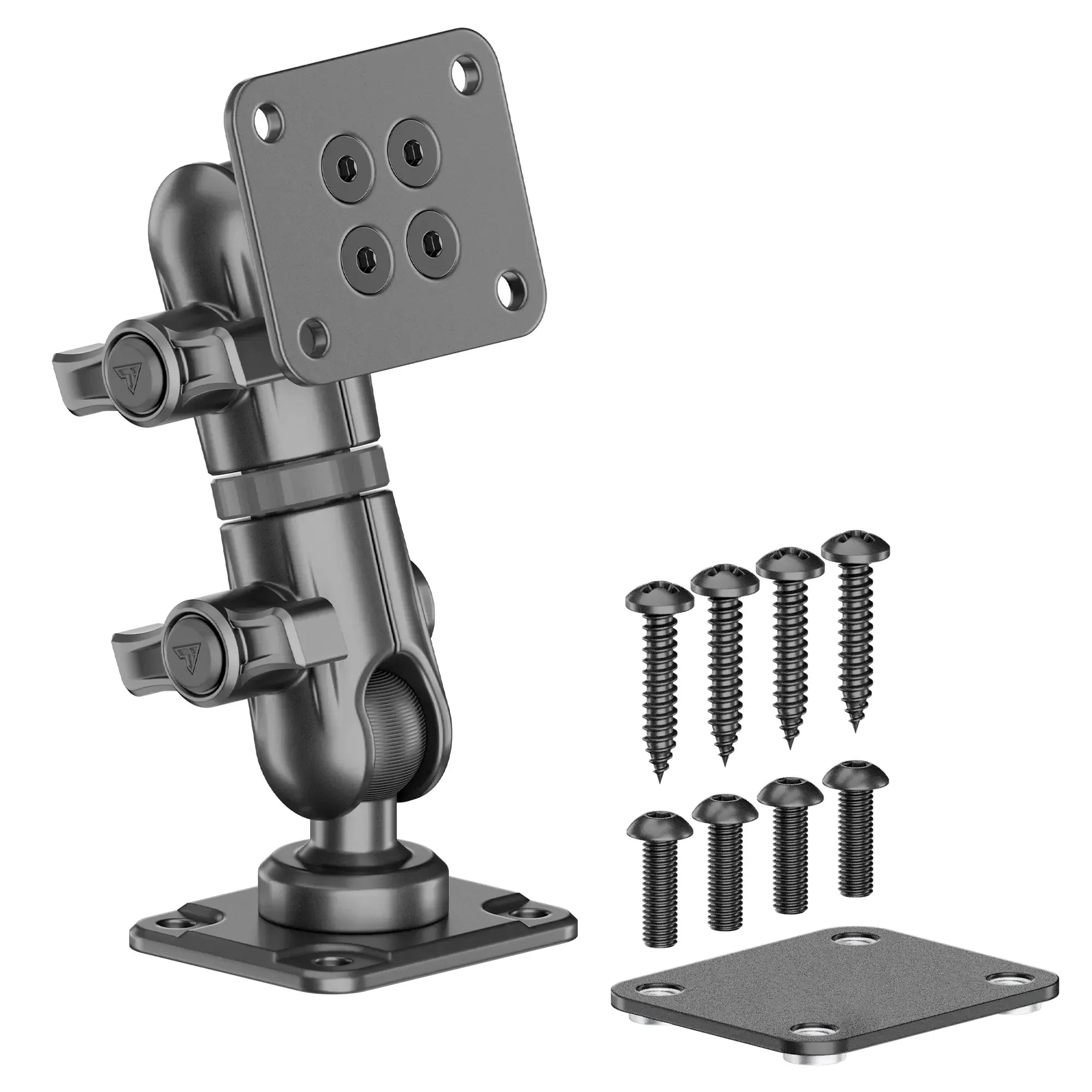 Heavy-duty adjustable mounting bracket with screws for off-road vehicle accessories