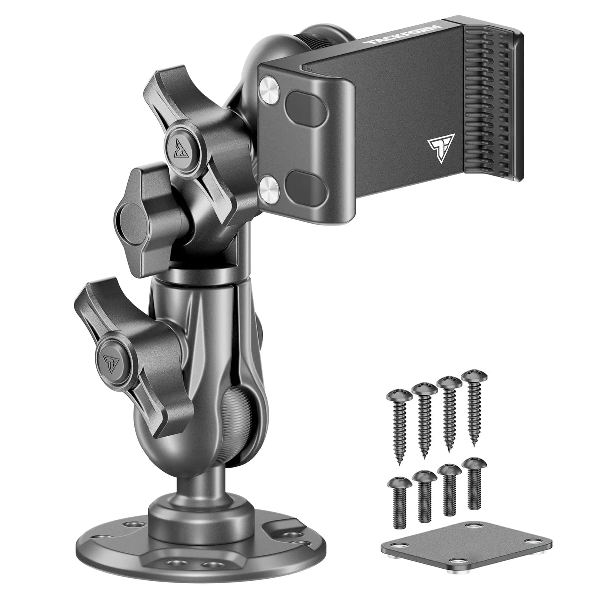 Tackform heavy duty commercial drill base mount with metal phone holder, universal fit